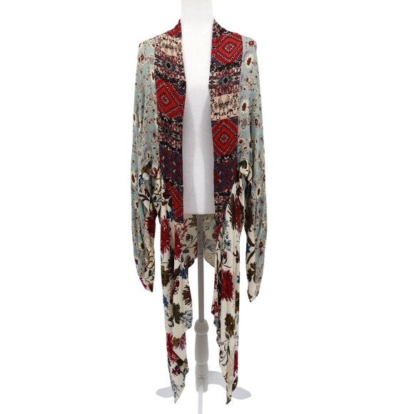 Umgee Vanilla Blossom Cardigan Womens S/M Blue Boho Eclectic Gypsy Ethnic Tribal - Picture 2 of 16